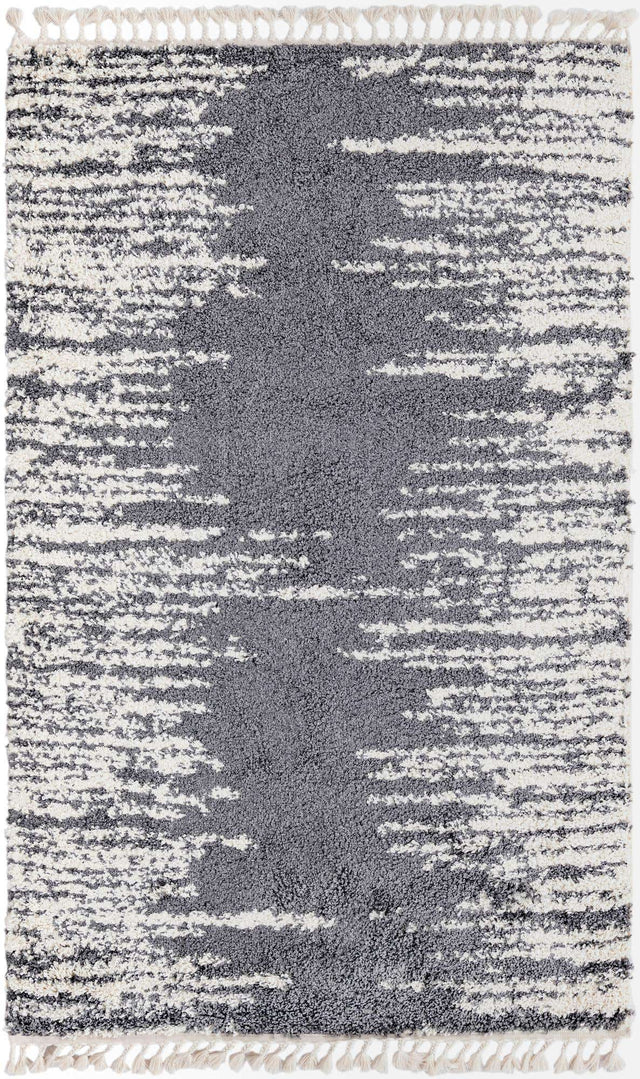 Gray 5' 3 x 8' Serenity Shag Rectangle Area Rug Thick Soft Touch Fluffy & Plush Shaggy Pile
