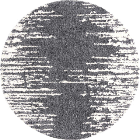 Gray 10' x 10' Serenity Shag Round Area Rug Thick Soft Touch Fluffy & Plush Shaggy Pile
