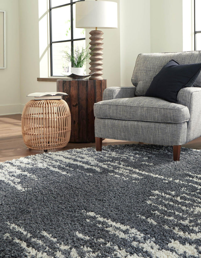 Gray 5' 3 x 5' 3 Serenity Shag Round Area Rug Thick Soft Touch Fluffy & Plush Shaggy Pile