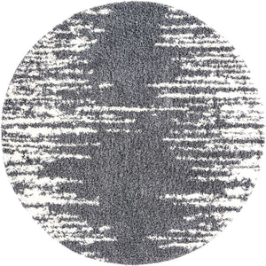 Gray 7' x 7' Serenity Shag Round Area Rug Thick Soft Touch Fluffy & Plush Shaggy Pile