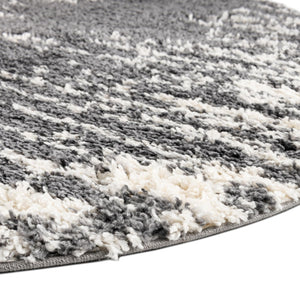 Gray 5' 3 x 5' 3 Serenity Shag Round Area Rug Thick Soft Touch Fluffy & Plush Shaggy Pile