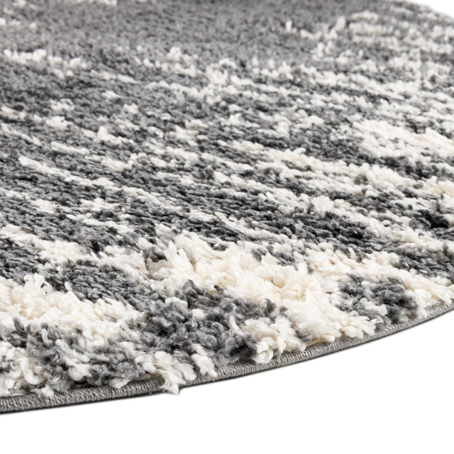 Gray 5' 3 x 5' 3 Serenity Shag Round Area Rug Thick Soft Touch Fluffy & Plush Shaggy Pile