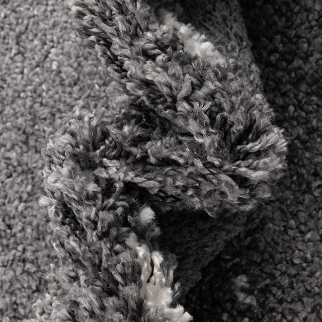 Gray 3' 3 x 3' 3 Serenity Shag Round Area Rug Thick Soft Touch Fluffy & Plush Shaggy Pile