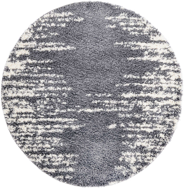 Gray 5' 3 x 5' 3 Serenity Shag Round Area Rug Thick Soft Touch Fluffy & Plush Shaggy Pile