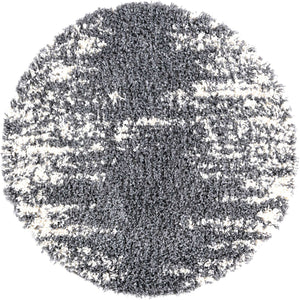 Gray 3' 3 x 3' 3 Serenity Shag Round Area Rug Thick Soft Touch Fluffy & Plush Shaggy Pile