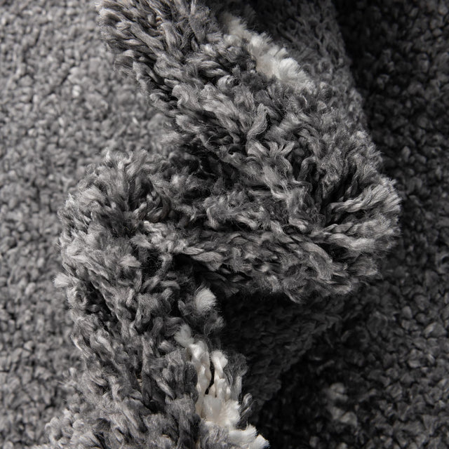Gray 7' 10 x 7' 10 Serenity Shag Square Area Rug Thick Soft Touch Fluffy & Plush Shaggy Pile