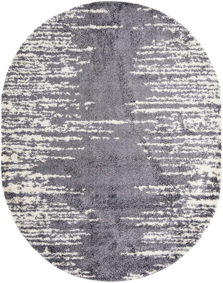 Gray 7' 10 x 10' Serenity Shag Oval Area Rug Thick Soft Touch Fluffy & Plush Shaggy Pile