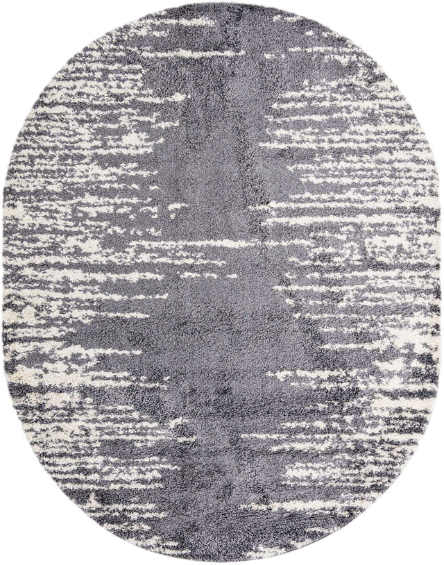 Gray 7' 10 x 10' Serenity Shag Oval Area Rug Thick Soft Touch Fluffy & Plush Shaggy Pile