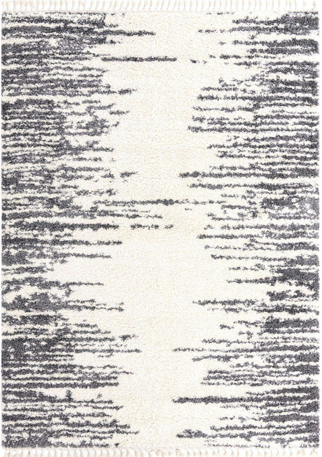 White 9' x 12' Serenity Shag Rectangle Area Rug Thick Soft Touch Fluffy & Plush Shaggy Pile
