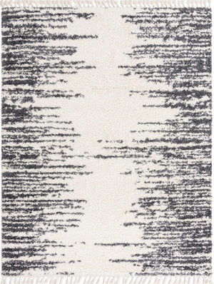 White 7' 10 x 10' Serenity Shag Rectangle Area Rug Thick Soft Touch Fluffy & Plush Shaggy Pile