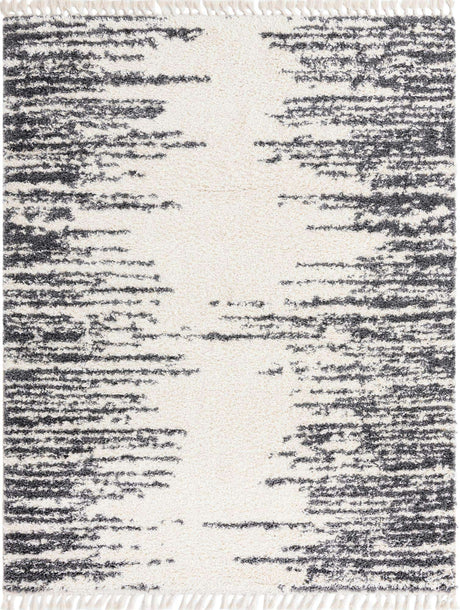 White 7' 10 x 10' Serenity Shag Rectangle Area Rug Thick Soft Touch Fluffy & Plush Shaggy Pile