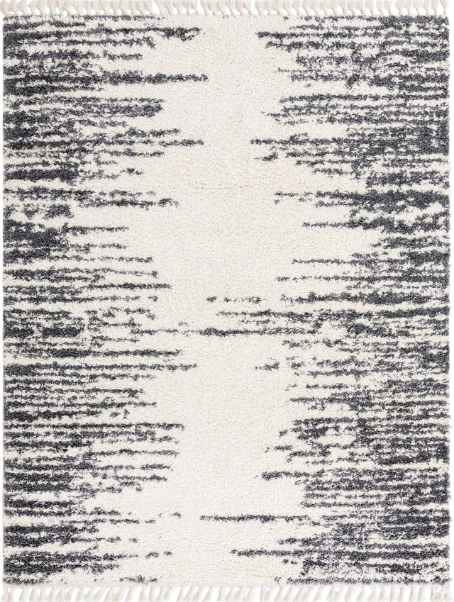 White 7' 10 x 10' Serenity Shag Rectangle Area Rug Thick Soft Touch Fluffy & Plush Shaggy Pile
