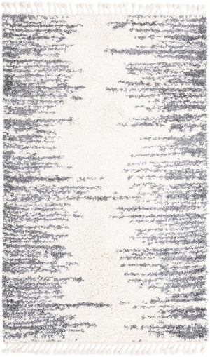 White 5' 3 x 8' Serenity Shag Rectangle Area Rug Thick Soft Touch Fluffy & Plush Shaggy Pile