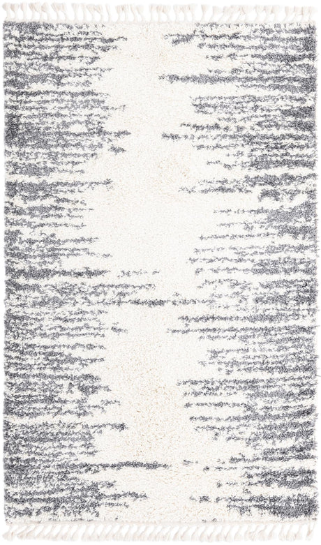 White 5' 3 x 8' Serenity Shag Rectangle Area Rug Thick Soft Touch Fluffy & Plush Shaggy Pile Carpet for Living Rooms, Kitchen, Bedrooms, Office, Dorms for Sale at Rug Engine