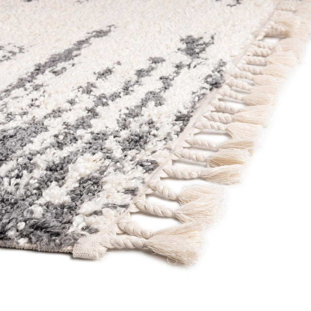 White 5' 3 x 8' Serenity Shag Rectangle Area Rug Thick Soft Touch Fluffy & Plush Shaggy Pile