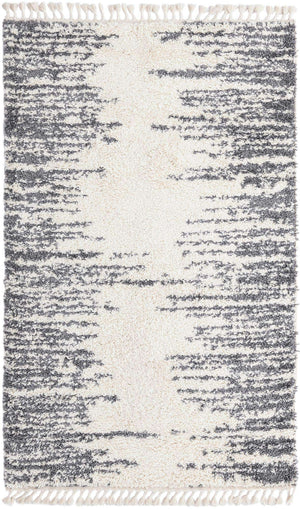 White 5' 3 x 8' Serenity Shag Rectangle Area Rug Thick Soft Touch Fluffy & Plush Shaggy Pile