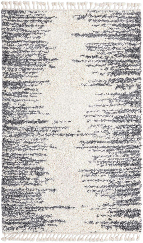 White 5' 3 x 8' Serenity Shag Rectangle Area Rug Thick Soft Touch Fluffy & Plush Shaggy Pile