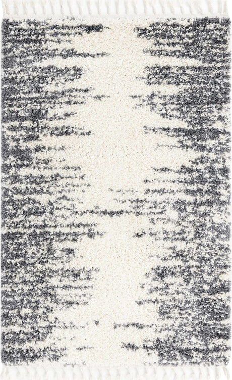 White 4' x 6' Serenity Shag Rectangle Area Rug Thick Soft Touch Fluffy & Plush Shaggy Pile
