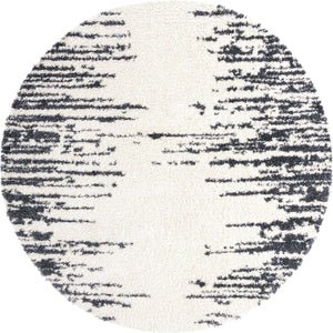 White 10' x 10' Serenity Shag Round Area Rug Thick Soft Touch Fluffy & Plush Shaggy Pile