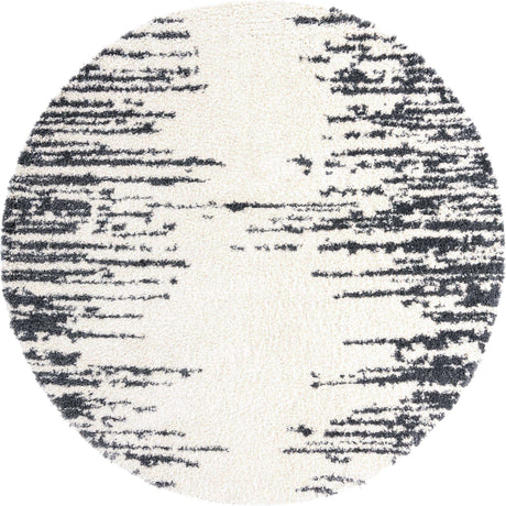 White 10' x 10' Serenity Shag Round Area Rug Thick Soft Touch Fluffy & Plush Shaggy Pile