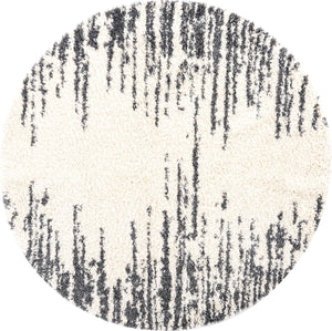White 7' x 7' Serenity Shag Round Area Rug Thick Soft Touch Fluffy & Plush Shaggy Pile