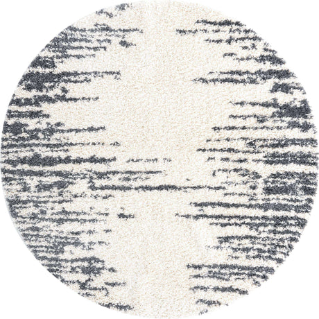 White 7' x 7' Serenity Shag Round Area Rug Thick Soft Touch Fluffy & Plush Shaggy Pile