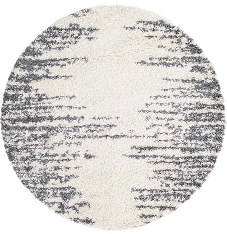 White 5' 3 x 5' 3 Serenity Shag Round Area Rug Thick Soft Touch Fluffy & Plush Shaggy Pile