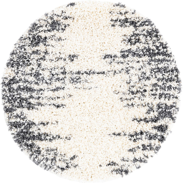 White 3' 3 x 3' 3 Serenity Shag Round Area Rug Thick Soft Touch Fluffy & Plush Shaggy Pile