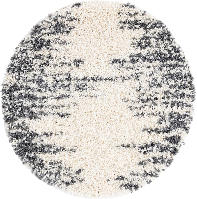 White 3' 3 x 3' 3 Serenity Shag Round Area Rug Thick Soft Touch Fluffy & Plush Shaggy Pile