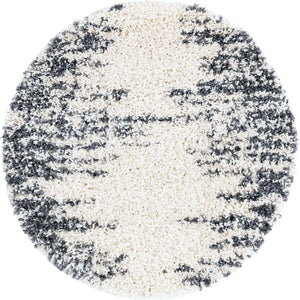 White 3' 3 x 3' 3 Serenity Shag Round Area Rug Thick Soft Touch Fluffy & Plush Shaggy Pile