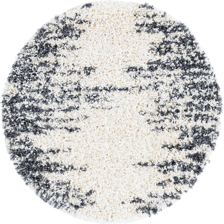 White 3' 3 x 3' 3 Serenity Shag Round Area Rug Thick Soft Touch Fluffy & Plush Shaggy Pile