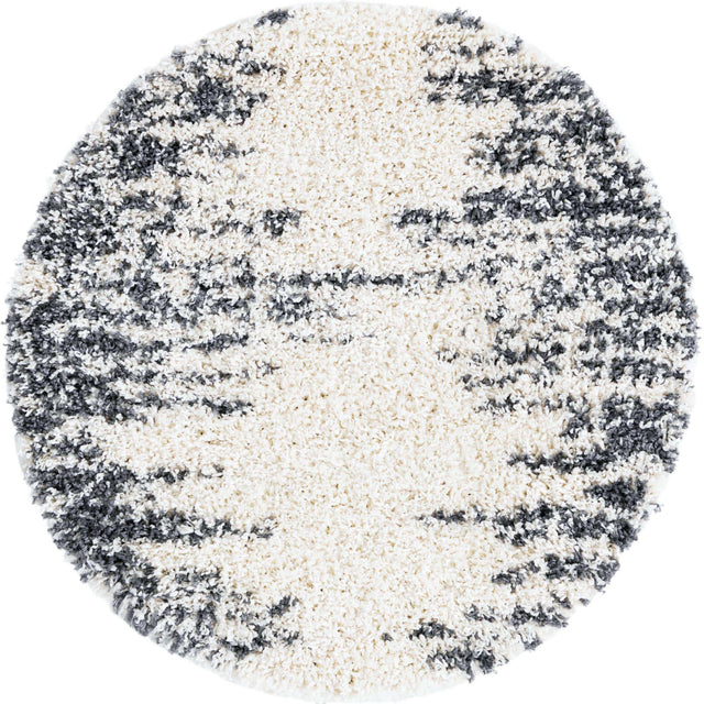 White 3' 3 x 3' 3 Serenity Shag Round Area Rug Thick Soft Touch Fluffy & Plush Shaggy Pile