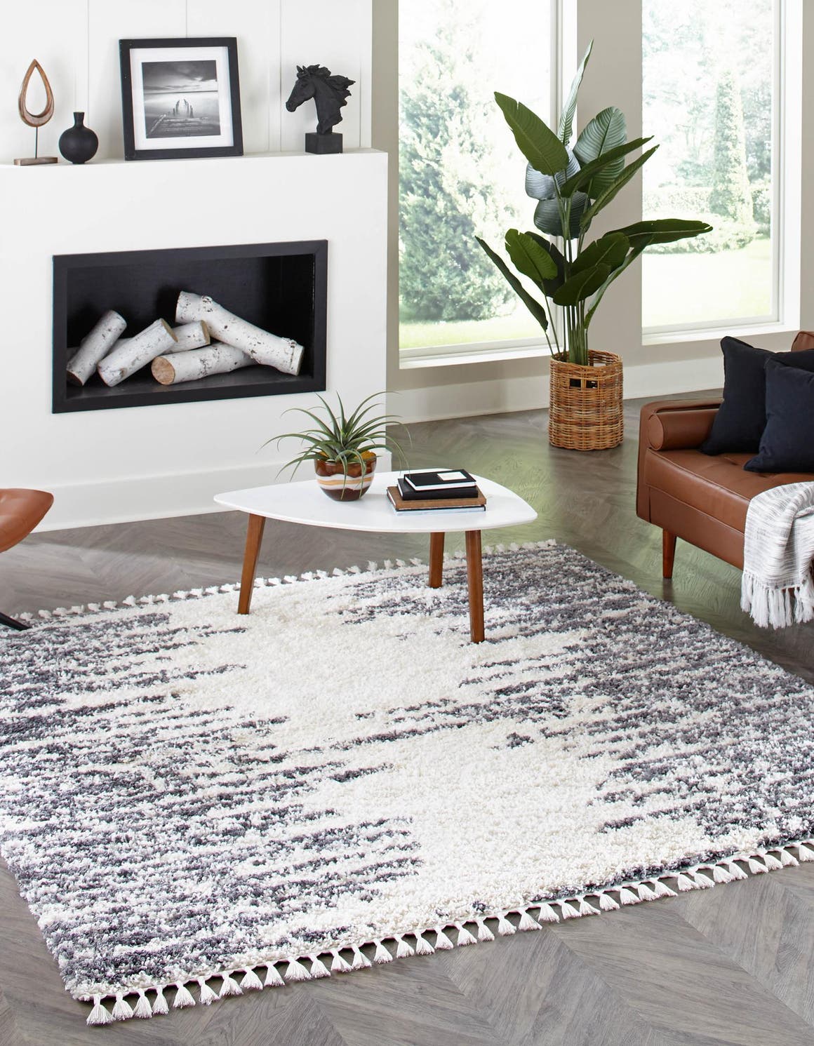 White 10' x 10' Serenity Shag Square Area Rug Thick Soft Touch Fluffy & Plush Shaggy Pile Carpet for Living Rooms, Kitchen, Bedrooms, Office, Dorms for Sale at Rug Engine