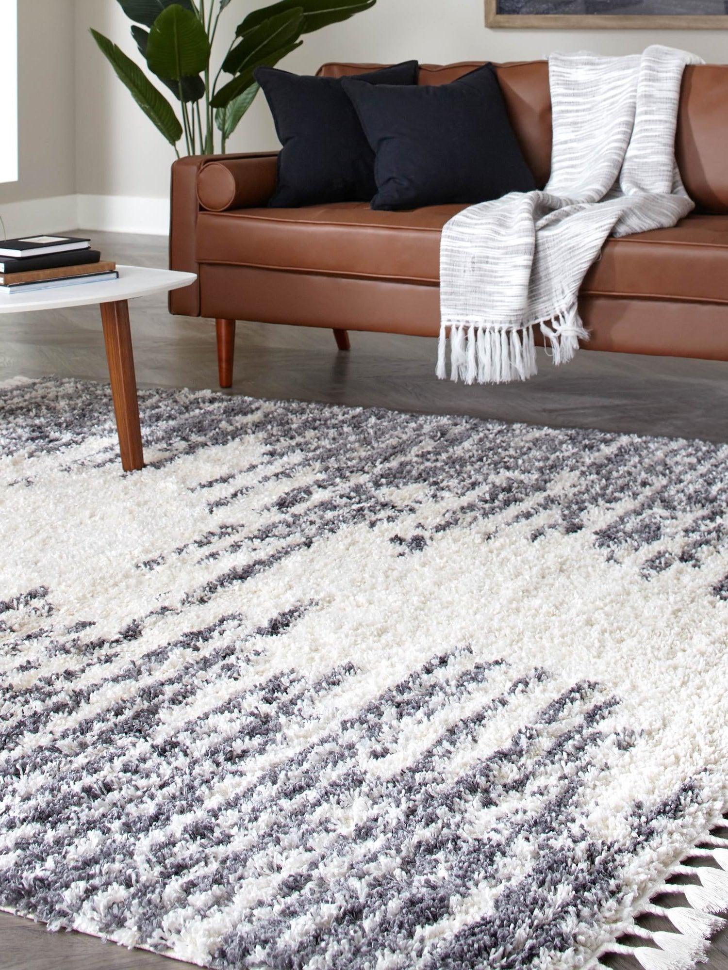 White 7' 10 x 7' 10 Serenity Shag Square Area Rug Thick Soft Touch Fluffy & Plush Shaggy Pile Carpet for Living Rooms, Kitchen, Bedrooms, Office, Dorms for Sale at Rug Engine