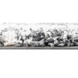 White 7' 10 x 7' 10 Serenity Shag Square Area Rug Thick Soft Touch Fluffy & Plush Shaggy Pile