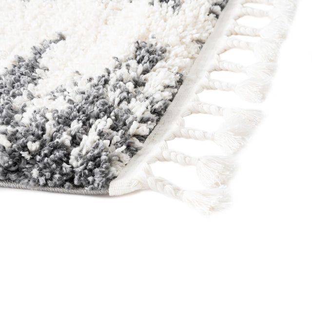 White 7' 10 x 7' 10 Serenity Shag Square Area Rug Thick Soft Touch Fluffy & Plush Shaggy Pile