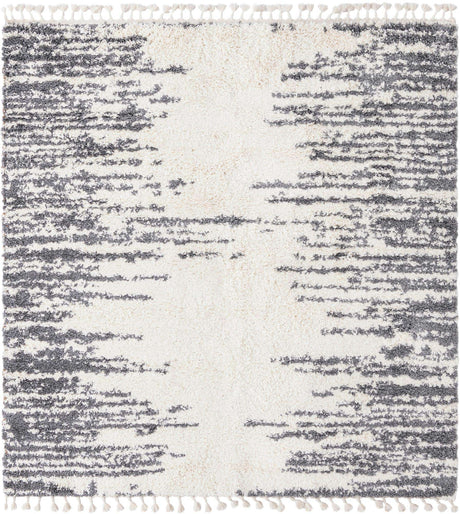 White 7' 10 x 7' 10 Serenity Shag Square Area Rug Thick Soft Touch Fluffy & Plush Shaggy Pile