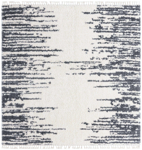 White 10' x 10' Serenity Shag Square Area Rug Thick Soft Touch Fluffy & Plush Shaggy Pile