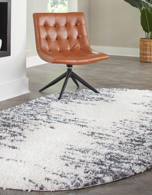 White 7' 10 x 10' Serenity Shag Oval Area Rug Thick Soft Touch Fluffy & Plush Shaggy Pile