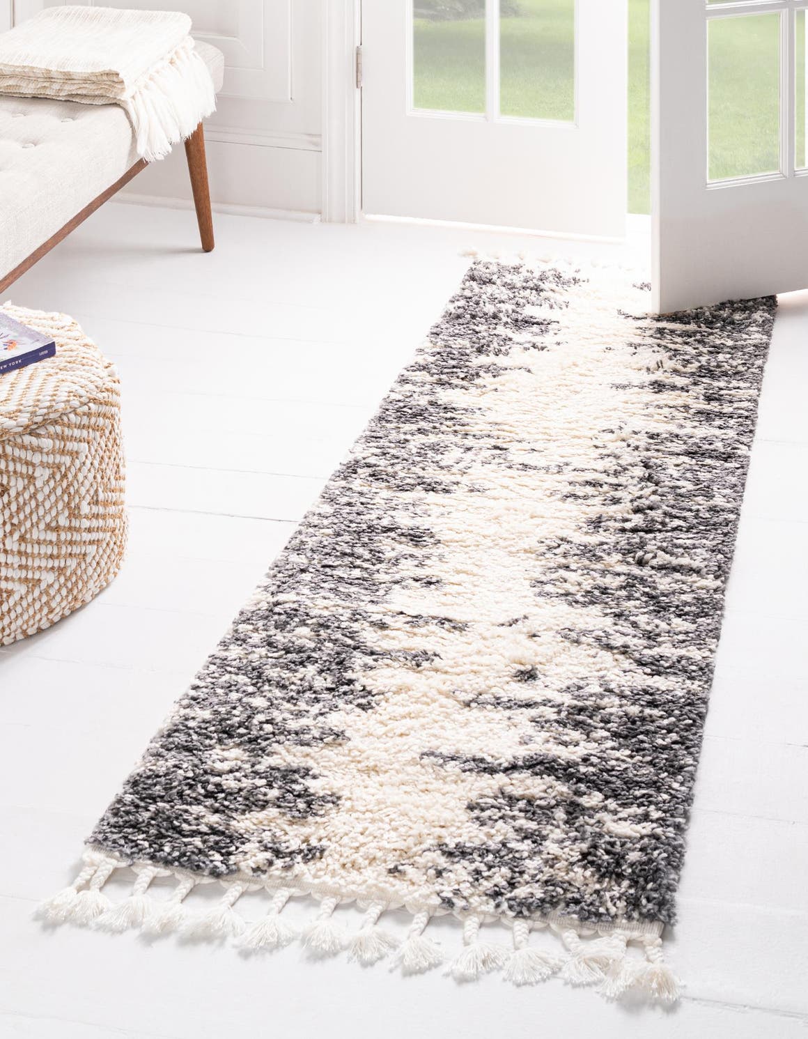 White 2' x 8' Serenity Shag Runner Area Rug Thick Soft Touch Fluffy & Plush Shaggy Pile Carpet for Living Rooms, Kitchen, Bedrooms, Office, Dorms for Sale at Rug Engine