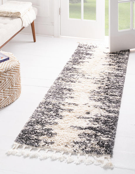 White 2' x 8' Serenity Shag Runner Area Rug Thick Soft Touch Fluffy & Plush Shaggy Pile