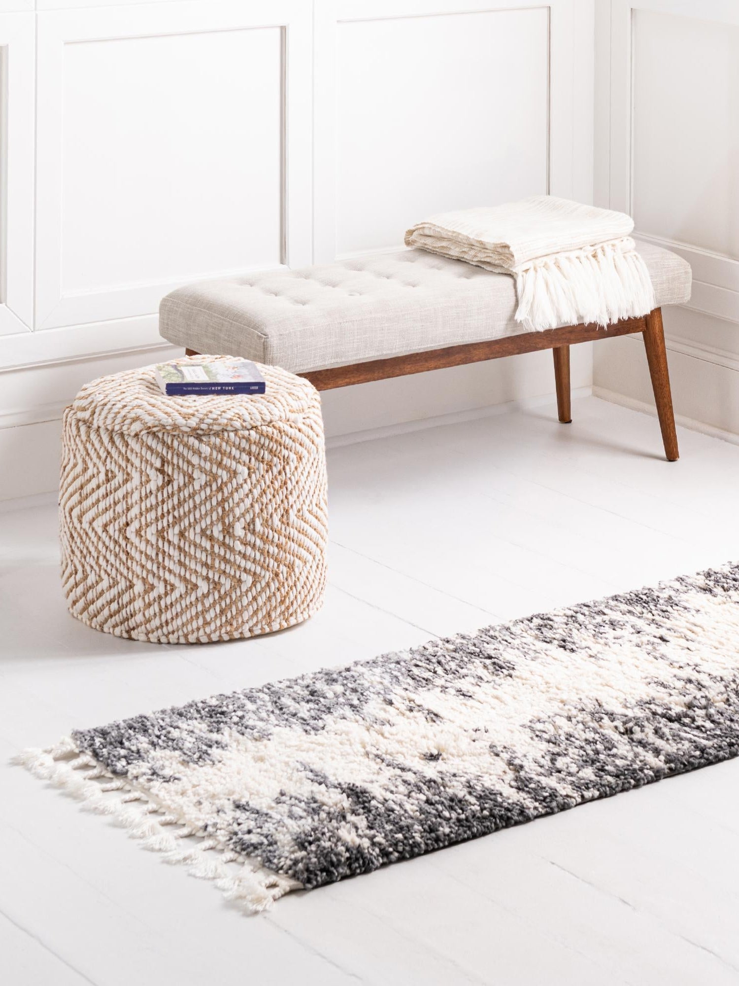 White 2' x 8' Serenity Shag Runner Area Rug Thick Soft Touch Fluffy & Plush Shaggy Pile Carpet for Living Rooms, Kitchen, Bedrooms, Office, Dorms for Sale at Rug Engine