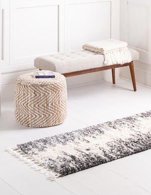White 2' x 8' Serenity Shag Runner Area Rug Thick Soft Touch Fluffy & Plush Shaggy Pile
