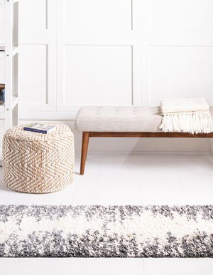 White 2' x 8' Serenity Shag Runner Area Rug Thick Soft Touch Fluffy & Plush Shaggy Pile