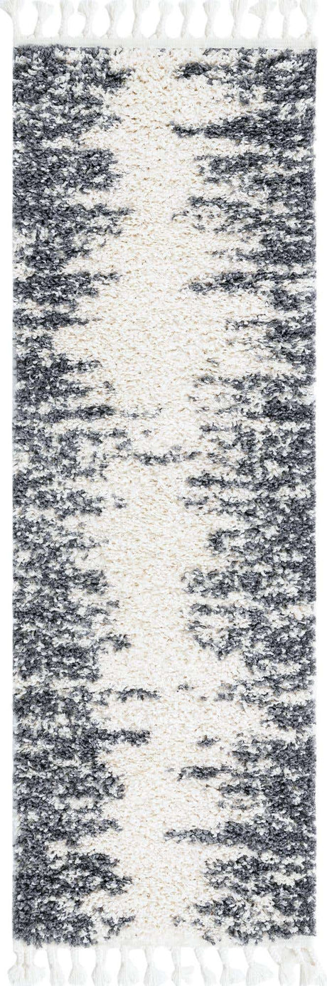 White 2' x 6' Serenity Shag Runner Area Rug Thick Soft Touch Fluffy & Plush Shaggy Pile