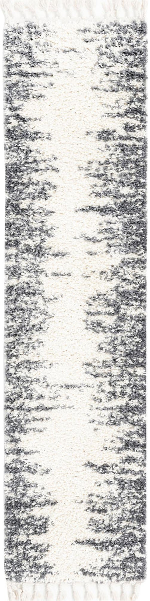 White 2' x 8' Serenity Shag Runner Area Rug Thick Soft Touch Fluffy & Plush Shaggy Pile