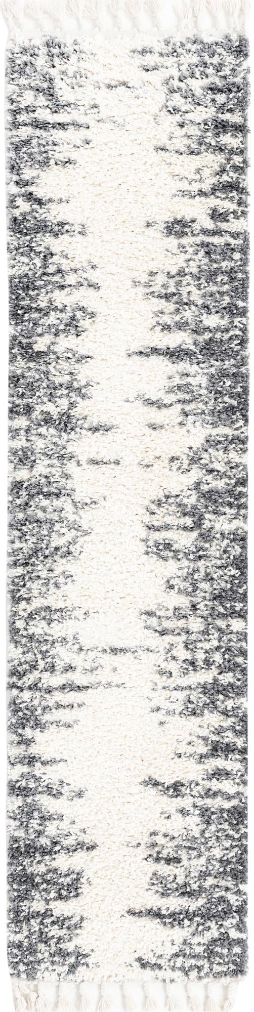 White 2' x 8' Serenity Shag Runner Area Rug Thick Soft Touch Fluffy & Plush Shaggy Pile