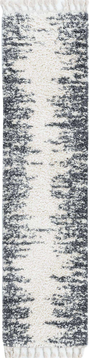 White 2' x 8' Serenity Shag Runner Area Rug Thick Soft Touch Fluffy & Plush Shaggy Pile