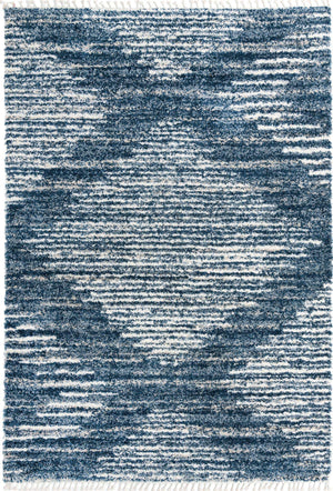 Blue 10' x 14' Serenity Shag Rectangle Area Rug Thick Soft Touch Fluffy & Plush Shaggy Pile