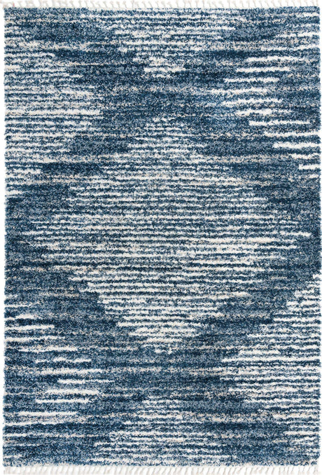 Blue 10' x 14' Serenity Shag Rectangle Area Rug Thick Soft Touch Fluffy & Plush Shaggy Pile